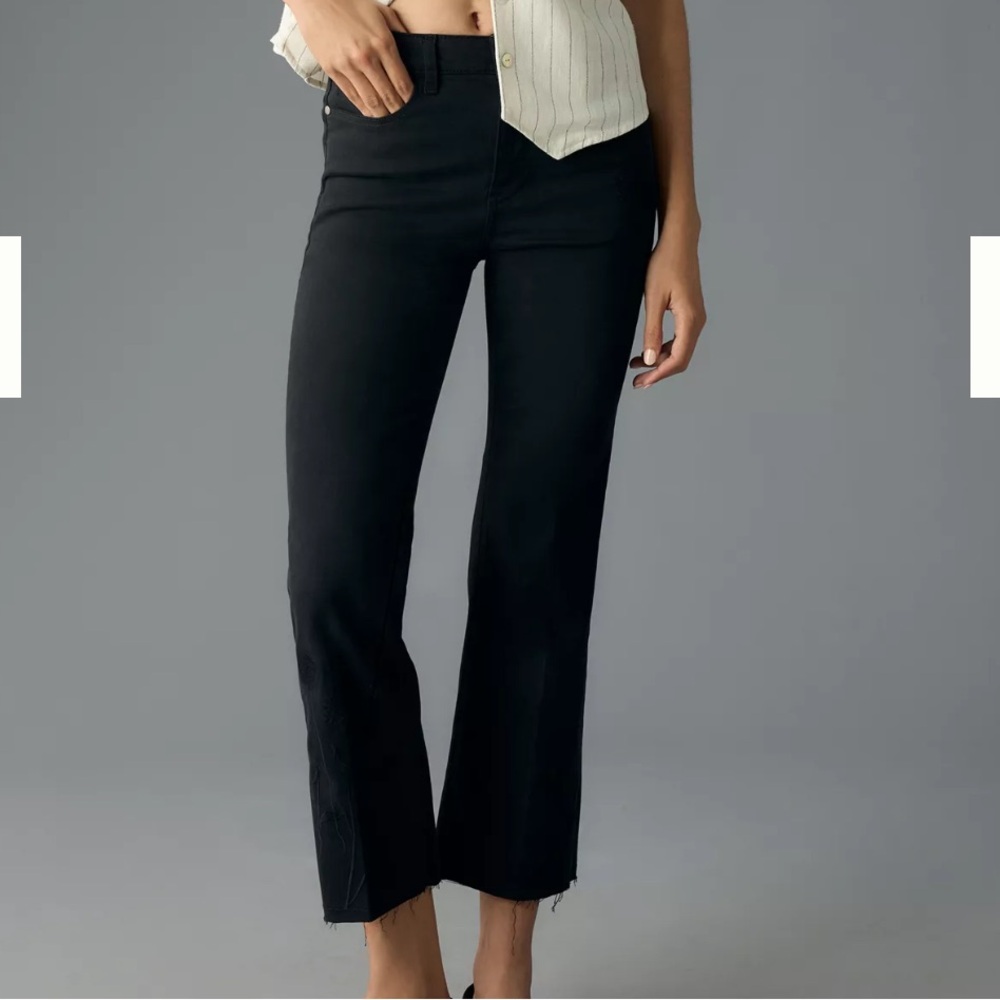 Anthropologie Black Flare Wide-Leg Jeans